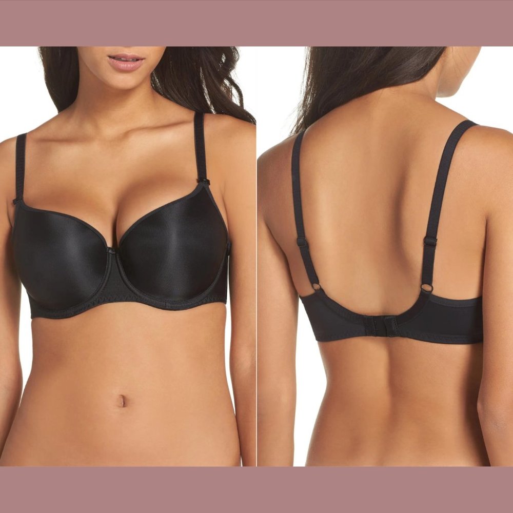 NWT $64 Fantasie [ 40D US ] Underwire Smoothing T-shirt Bra in Black‎